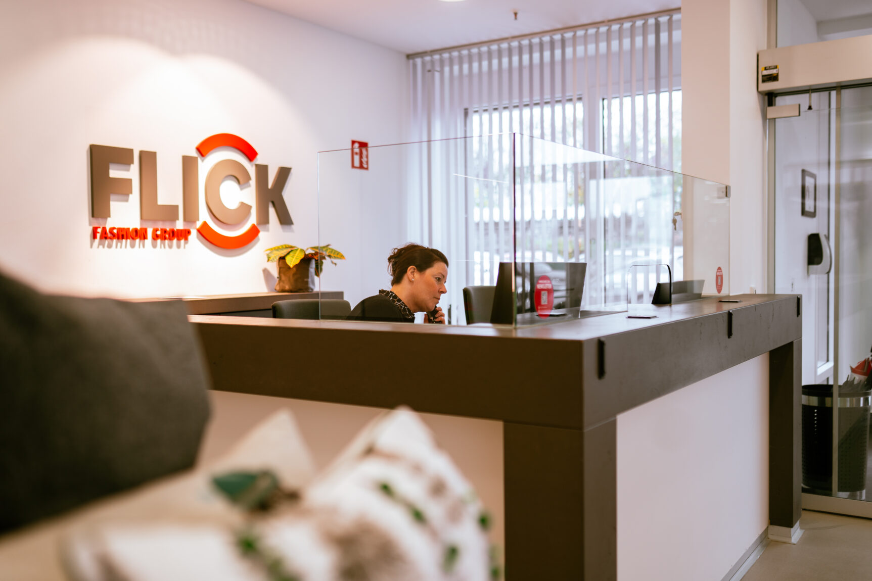 Empfang und Eingangsbereich des Modegeschäfts Flick am Standort Freudenberg